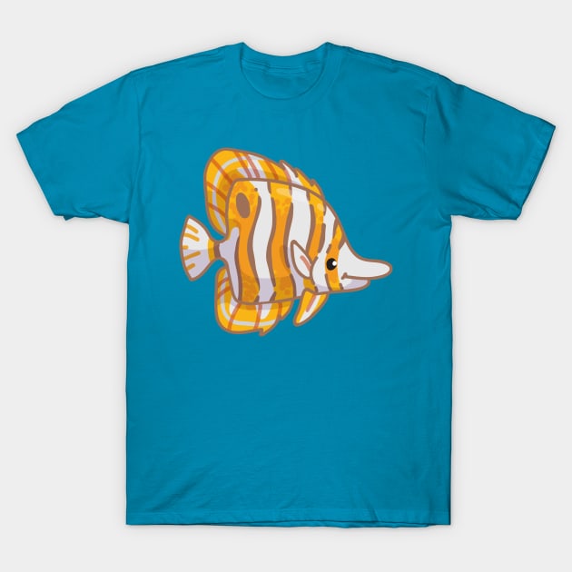 Copperband Butterflyfish T-Shirt by bytesizetreasure